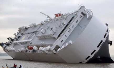 1,200 luxury vehicles stranded on cargo ship