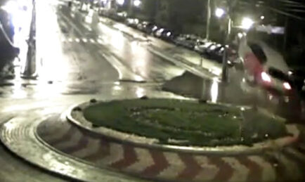 Romanian Hoonigan shows us how to jump a roundabout