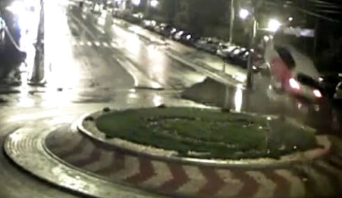 Romanian Hoonigan shows us how to jump a roundabout