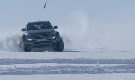 Shackleton’s Grandson drives a Hyundai across the South Pole