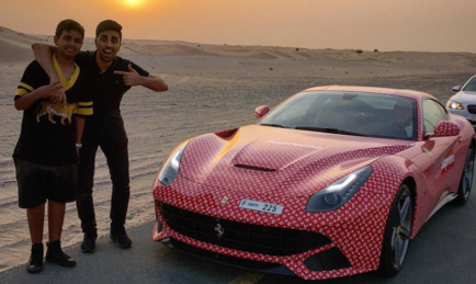 Ferrari wrapped in Supreme X Louis Vuitton