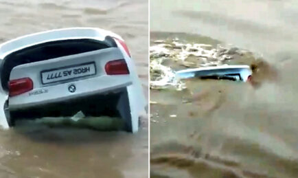 VIDEO:  Man Pushes BMW into River Because He Wanted a Jaguar