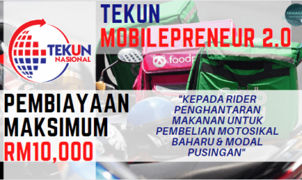 Rider Penghantaran Boleh Beli Motosikal Baru & Buat Modal Pusingan: Mohon Tekun Mobilepreneur 2.0