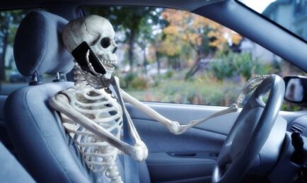 Driver Uses Skeleton to Take the Car-Sharing Lane