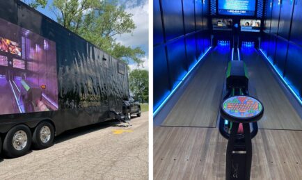 This Bowling Alley is INSIDE a Semi-Truck Trailer