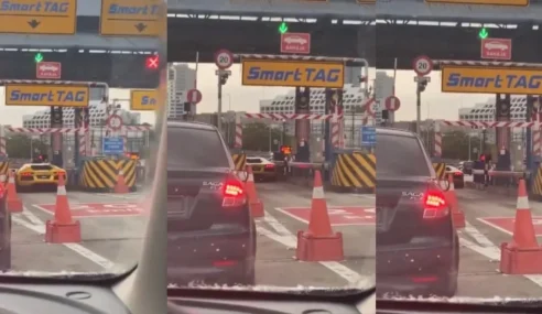 VIDEO: Lamborghini Slips Under Toll Booth Boom Arm; Malaysian Netizens Are NOT Amused