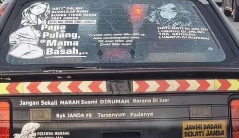 Trend Hias Cermin Kenderaan Dengan Sticker Lucah Semakin Menjadi-Jadi