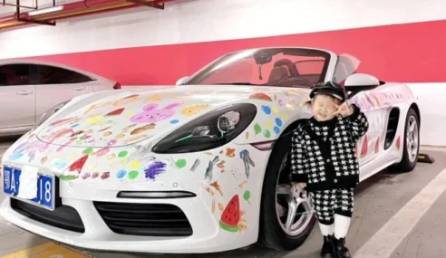 Parent Lets Kid Paint on Porsche Sparking Online Debate