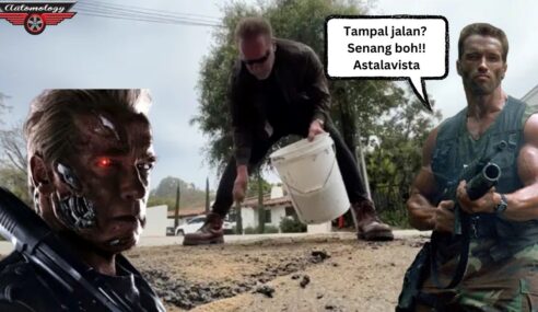 Arnold Schwarzenegger Tampal Jalan. Jadi Lando Zawawi Amerika.