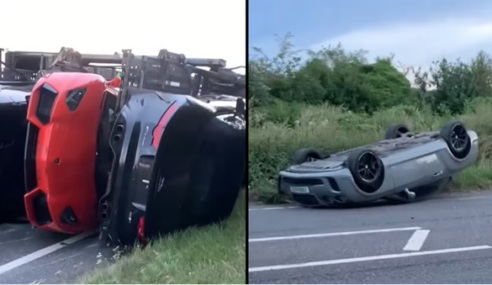 9 Supercar ‘Dikorbankan’ Demi Nyawa Penunggang Basikal