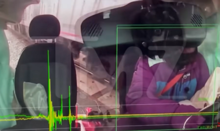 Ever wondered what it is like to be in a van that is hit by a train?