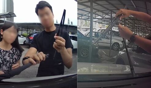 Couple in Johor Caught On Dash Cam Stealing Windscreen Wipers in Car Park