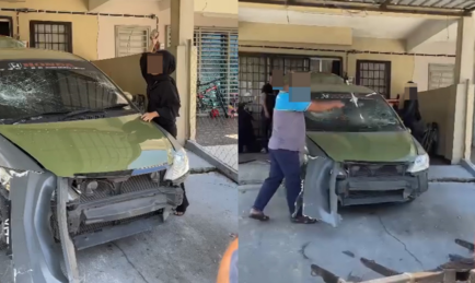 WANITA TEKAD HANCURKAN KERETA