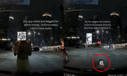 JANGAN TERTIPU. TAKTIK PENGEMIS PURA-PURA KENA LANGGAR BIASANYA PADA PEMANDU WANITA.