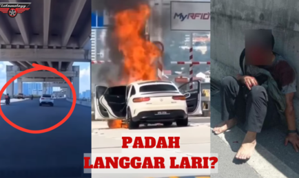 PADAH LANGGAR LARI, AKHIRNYA MERCEDES GLE450 HANGUS.