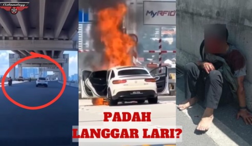 PADAH LANGGAR LARI, AKHIRNYA MERCEDES GLE450 HANGUS.