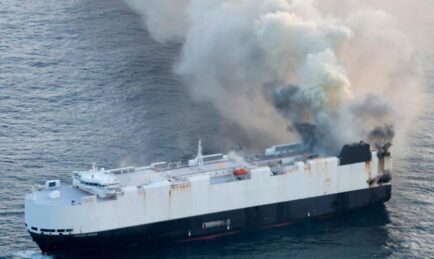 Cargo Ship Abandoned As EVs On Board Burn Out Of Control