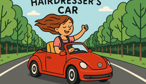 “Hairdresser’s Car” Time to Snip Away This Silly Label