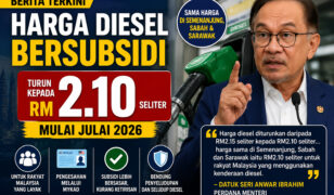 Harga Diesel Bersubsidi Turun kepada RM2.10 Seliter Mulai Julai 2026