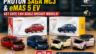 Proton Saga MC3 and eMas 5 EV get cute 1:64 scale diecast models.