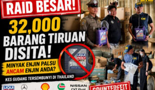 Skandal Minyak Enjin Tiruan: Polis Thailand Rampas Lebih 32,000 Produk Palsu Dalam Serbuan Gudang Besar