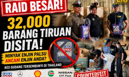 Skandal Minyak Enjin Tiruan: Polis Thailand Rampas Lebih 32,000 Produk Palsu Dalam Serbuan Gudang Besar