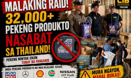 Iskandalo sa Pekeng Engine Oil: Mahigit 32,000 Pekeng Produkto, Nasamsam sa Malaking Raid ng Pulisya sa Thailand