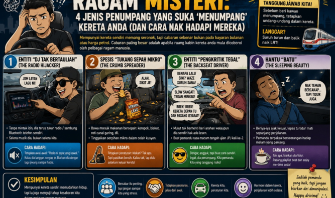Ragam Misteri: 4 Jenis ‘Entiti’ Yang Suka Menumpang Kereta Anda (Dan Cara Nak Hadapi Mereka)